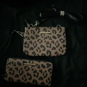 Leopard wallet and clutch